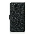 thumbnail image 2 of Allytech Samsung Galaxy A21 Case, Glitter Bling Design PU Leather Folding Stand Shockproof Hand Strap Magnetic Credit Cards Slots Wallet Case Flip Cover for Samsung Galaxy A21, Black, 2 of 9