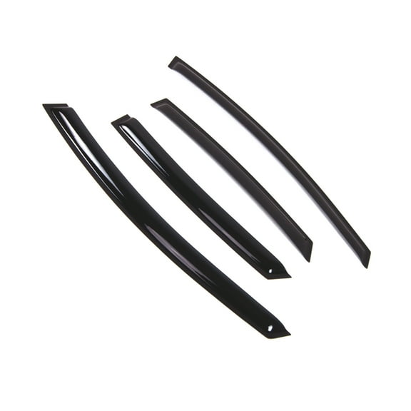 Tuningpros WD2-769B Outside Mount Window Visor Deflector Rain Guard Dark Smoke 4 Pcs Set For 2017-2018 Ford Fiesta Hatchback