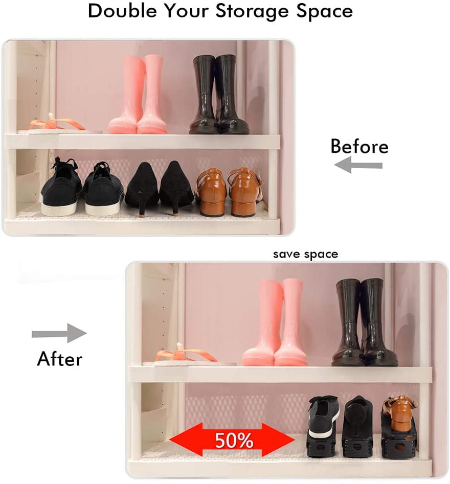 Set of 12 Adjustable Shoe Slot Storage Stacker Holder Shop Footwear Display Rack