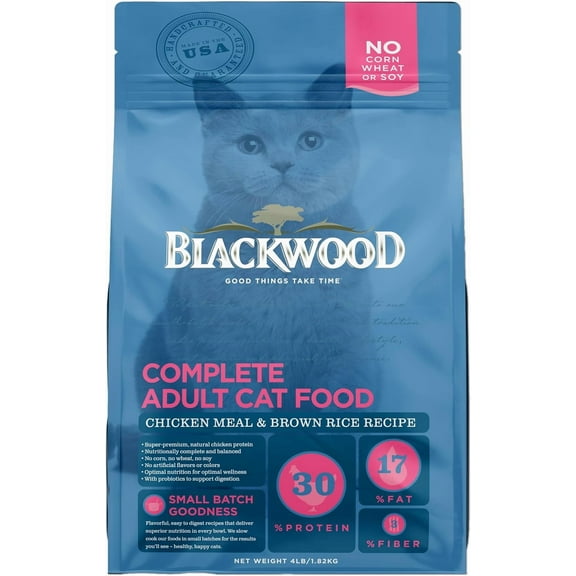 Blackwood Dry Adult Cat Food Chicken Meal & Brown Rice 4 lb.