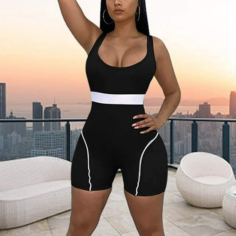 ZIZOCWA Orange Bodycon Jumpsuit Strip Club Outfits For Women Jumpsuits  Short Women'S Sleeveless Clubwear Casual Rompers Women'S Jumpsuit Body