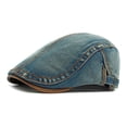 thumbnail image 2 of XIAOCHA Mens Classic Beret Hat Stitched Solid Adjustable Band Beret Hats Streetwear Newsboy Cap ,BU1, 2 of 4
