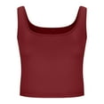 thumbnail image 5 of AherBiu Crop Tops for Women Square Neck Sleeveless T Shirt Comfy Stretch Going out Tops for Women Camisole Tees, 5 of 5