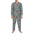 thumbnail image 3 of Daiia Fruit Ice Cream for Men's Long-Sleeved Pajama Set – Soft & Comfortable Sleepwear Button-Up Pajamas Cozy Lounge Wear-Small, 3 of 7