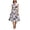 White, variant on Xaqiouau Womens Floral Midi Dress Cap Sleeve Casual Summer A Line Dress Crew Neck Fit and Flare Belted Party Wedding Guest Dress