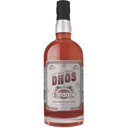 Dhos Handcrafted Non-Alcoholic Bittersweet Liqueur Aperitif - Keto-Friendly, Zero Sugar, Zero Calories, Zero Proof - 750 ML - Perfect for Mocktails