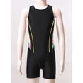 thumbnail image 3 of iEFiEL Girls One-Piece Wetsuit Racer Back Athletic Jumpsuit Swimwear Bathing Suit Yellow&Black 16, 3 of 7