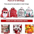 thumbnail image 2 of 12 PCS Christmas Drawstring Gift Bags, 15x20cm Christmas Gift Sacks Small Treat Candy Bag, Digital Printing Christmas Wrapping Santa Gift Pouche, 2 of 5