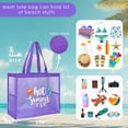 thumbnail image 4 of Large Capacity Fine Mesh Beach Tote Bag with Funny pattern, Sand Proof Nylon Handbag Side Pockets For Pool Seaside Travel Swimming, 4 of 8