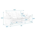 thumbnail image 3 of 84" Chenille Sofa Small Sofa Loveseat Deep Seat Sofa Couch with 2 Throw Pillows & Memory Foam for Living Room Apartment Office Lounge (Yellow), 3 of 11