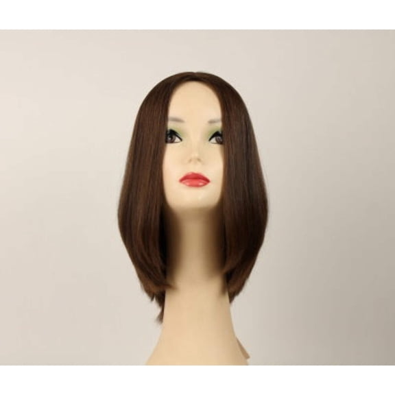 European Human Hair Freeda Wig Liberty Medium Brown With Highlights Skin Top Size L