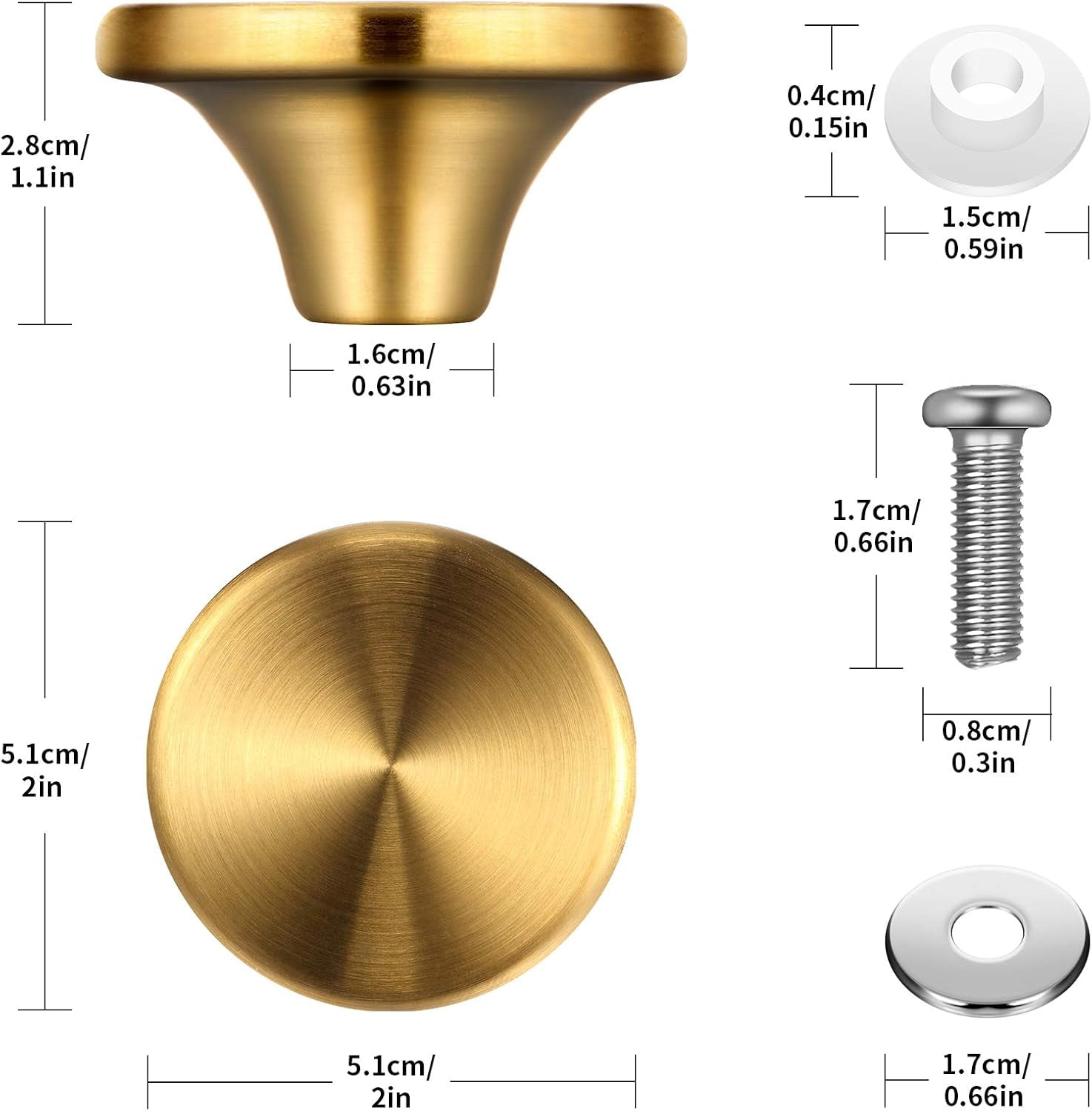Dutch Oven Knob Stainless Steel Replacement Knob Pot Lid Handle Compatible with Le Creuset, Aldi, Lodge and Other Enameled Cast-Iron Dutch Oven (Gold)