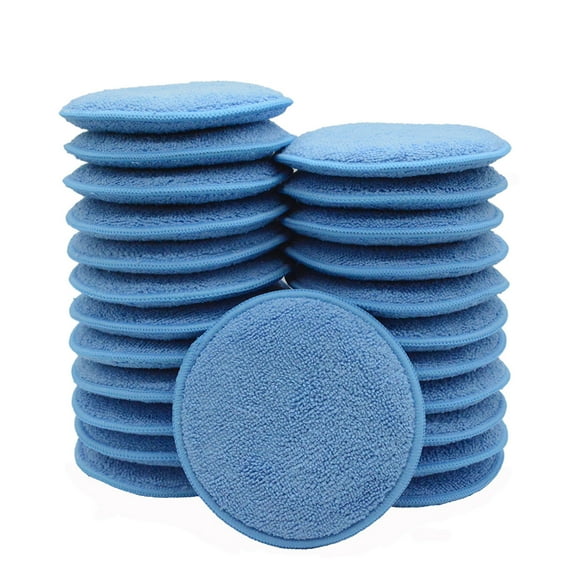 Carcarez Microfiber Foam Applicator Pads, 24-Pack for Car, Truck, Boat, Motorcycle and RV Detailing