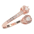 thumbnail image 3 of KEEVA JEWELS 0.85 Carat Pear & Round Cut Lab Created Diamond Bypass Ring for Women, Made in Rose Gold Plated Silver Size 7.5, 3 of 6