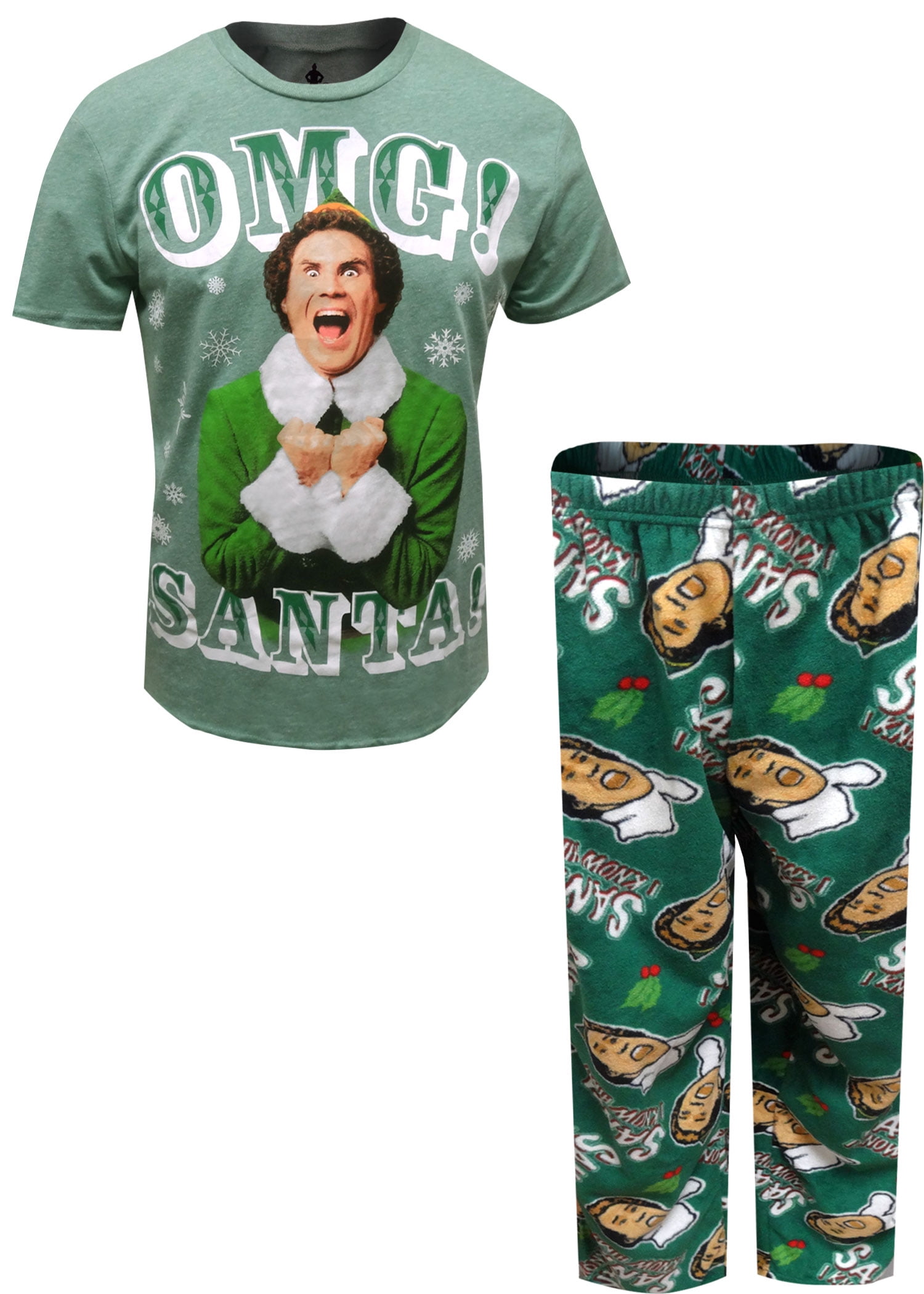 Briefly Stated Men's Elf Movie Buddy the Elf OMG Santa Pajama - Walmart.com
