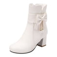 thumbnail image 2 of Bnwani Womens Boots Fall Winter Thick Chunky Tassel Boot White Size 7.5, 2 of 9