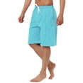 thumbnail image 5 of INSPIRE CHIC Men's Shorts Summer Drawstring Elastic Waist Solid Beach Board Swim Shorts 32 Light Blue, 5 of 6