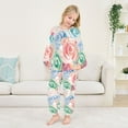 thumbnail image 5 of Fluffy Pajamas Set Fuzzy Winter Warm Pj Sets Pullover Tops and Long Pants Roses Pattern X-Large, 5 of 8