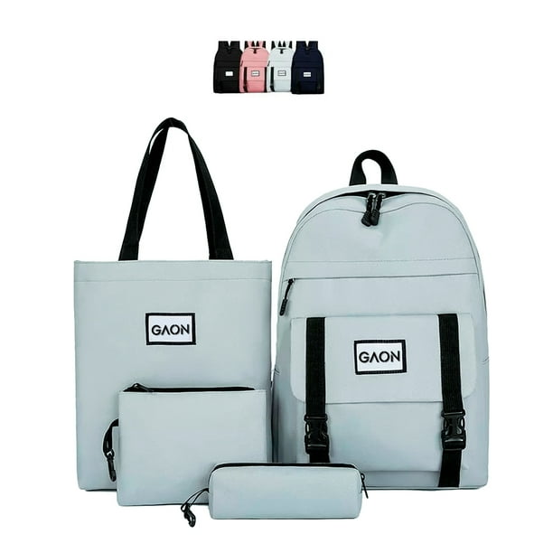 Set de 4 piezas Mochila Escolar Bolsa Lapicera Lonchera Para Hombre Y Mujer Gris Gaon GN A3 Walmart en linea