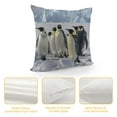 thumbnail image 4 of Orinice Penguins Snow Wildlife Graphic Decorative Cushion Throw Pillow Cover for Home Couch Living Room Bed Sofa - Aesthetic Winter Home Decor 1PC 12x12in, 4 of 5