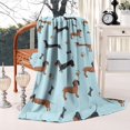 thumbnail image 3 of Dachshund Footprint Bone-1 Blanket,Comfortable Soft Flannel Throw Blanket,All Season,Warm Lightweight Blankets for Sofa Bed Couch Living Room Chair,50"x60"(130x150cm), 3 of 4