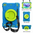 thumbnail image 2 of Dteck iPad Mini 4 / Mini 5 2019 Case Shockproof With Shoulder Strap 360 Degree Kickstand Three Layer Silicone Cover for iPad Mini 5th/4th Gen 7.9", Blue+Grass Green, 2 of 9