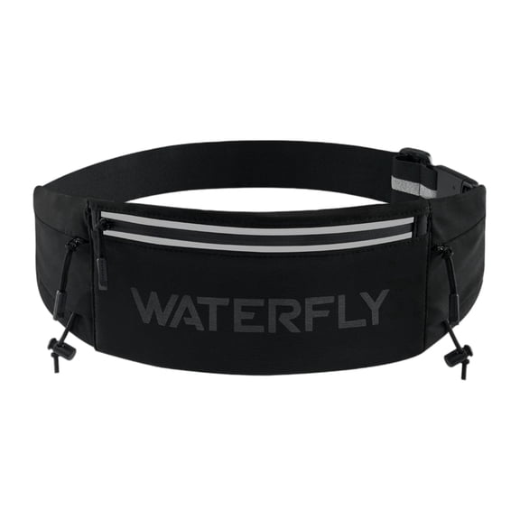 WATERFLY Unisex Adjustable Sports Jogging Fitness Nylon Running Waist Belt Elastic Band,Black