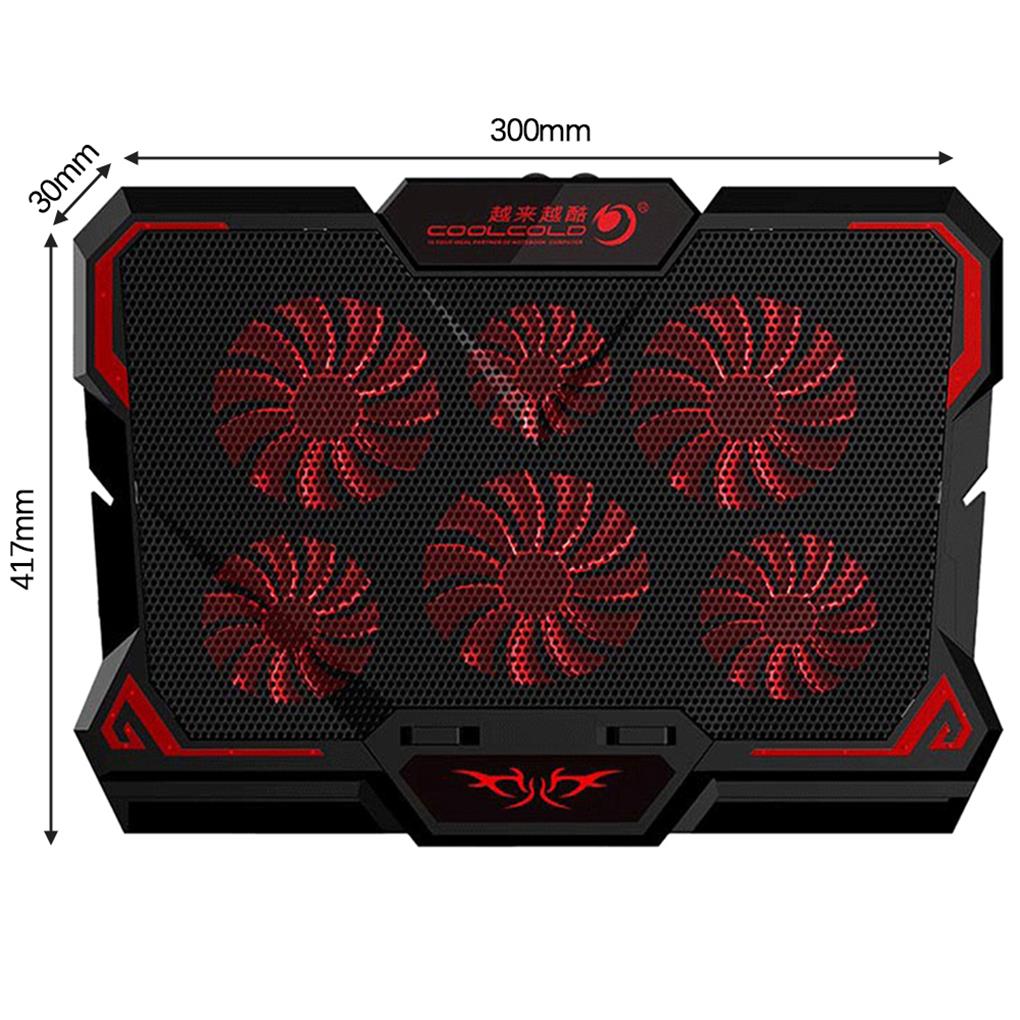 COOLCOLD COOLCOLD 17inch Gaming Laptop Cooler Six Laptop Cooling Fan Led  Screen Two USB Port 2600RPM Laptop Cooling Pad Notebook Stand for Laptop 