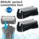 thumbnail image 2 of Cabezal de repuesto para afeitadora eléctrica Braun Series 3, paquete de 2, 2 of 6