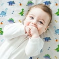 thumbnail image 4 of Wildkin Kids 100% Cotton Flannel Fitted Crib Sheet for Boys and Girls (Dinosaur Land Blue), 4 of 9