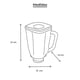 thumbnail image 2 of Vaso De Plástico Resistente 1.25 L Para Licuadoras OSTER 004890-011-805, 2 of 2