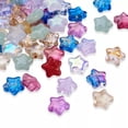 thumbnail image 2 of GKNET 100x Transparent Star Shaped Colorful Glass Beads Spray Painted 8x8.5x4mm-Light Green, 2 of 6