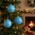 thumbnail image 4 of Kbndieu Blue Christmas Tree Balls Ornaments, 6PCS 3.15" Pre-Strung Hanging Ornament Decorations, Shatterproof Xmas Bulbs Plastic Hanging Balls for Xmas Tree Holiday Party Decor, 4 of 9