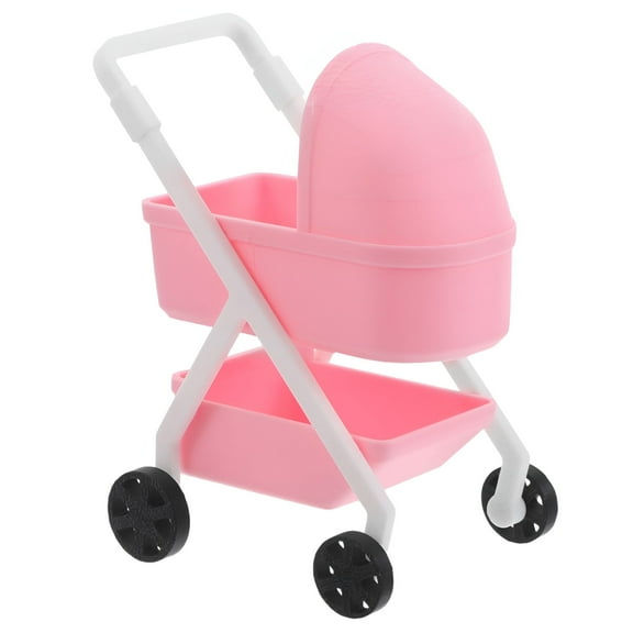 BESTSKY Miniature Doll Stroller Realistic Baby Carriage Toy for Doll House Decoration High Simulation 1/12 Stroller for Pretend Play