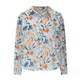 thumbnail image 5 of Charella Button down Shirts for Women Floral Printed Long Sleeve Collar Tops Casual Loose Fit Blouses (XL, Multicolor), 5 of 8