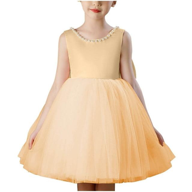 Bwiyojiz Robe Formelle pour Enfants Tailles 100-150 Sans Manches en Mousseline Princesse