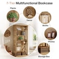 thumbnail image 2 of Finmind 6-Tier Bookshelf, 75-Inch Tall Wood Bookcase, Large Freestanding Display Shelves for Home Office, Natural Brown, 2 of 7