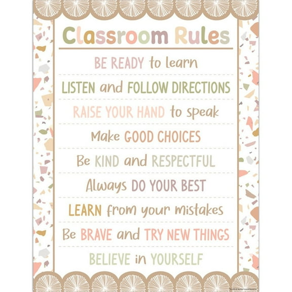 Terrazzo Tones Classroom Rules Chart 17x22 [TCR7872]