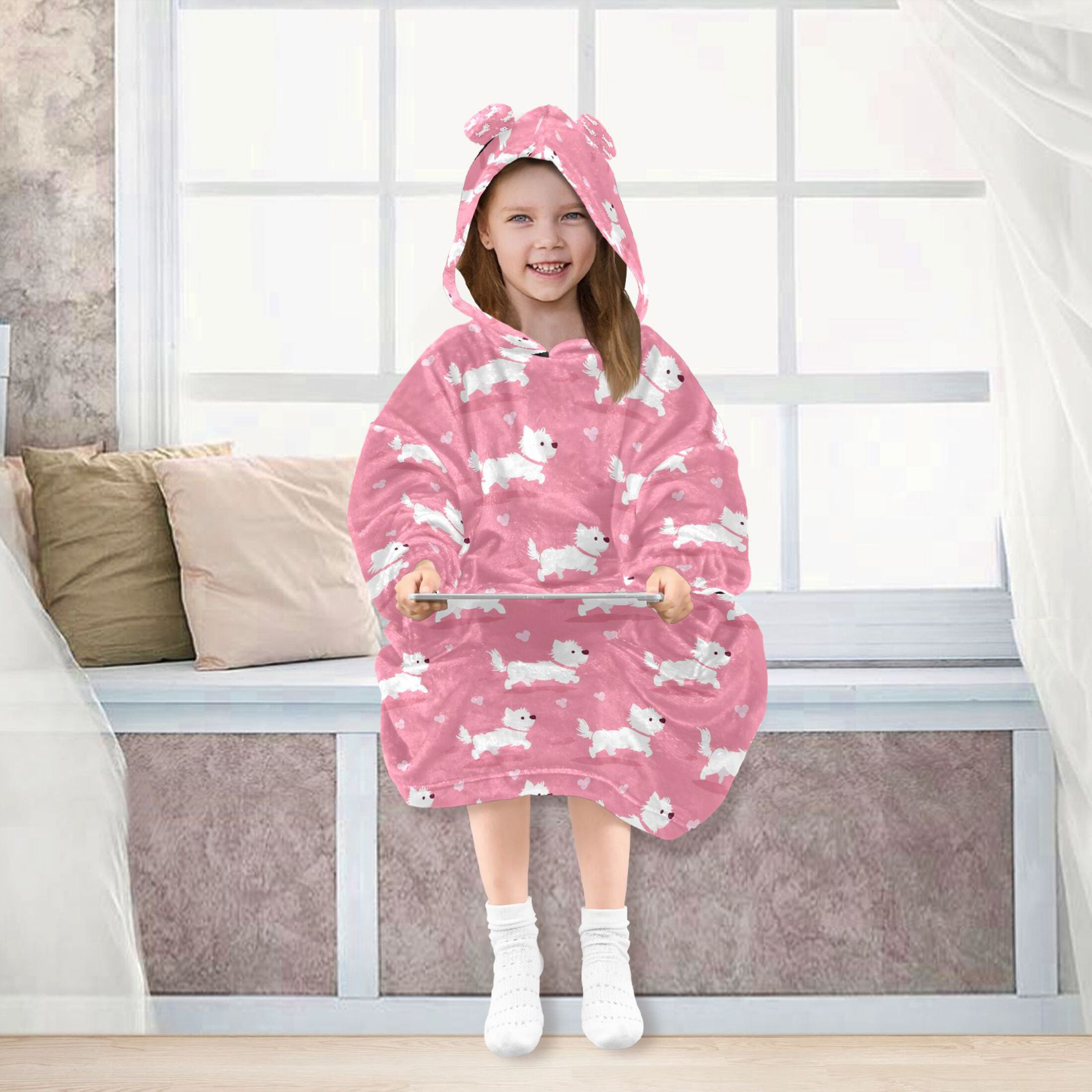joogoo Wearable Blanket Hoodie for Cute Dogs Oversized Sherpa Hooded 3-14 YR M