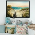 thumbnail image 3 of Ocean Dunes During Pink Sunset on Beach 32 in x 16 in Framed Painting Canvas Art Print, by Designart, 3 of 4