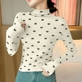 thumbnail image 2 of AherBiu Long Sleeve Tops for Women Undershirt Turtleneck Basic Layer T Shirts Printed Tees Blouse, 2 of 3