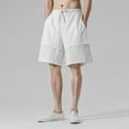 thumbnail image 2 of Sngxgn Men's Dress Shorts Flat Front Lightweight Casual with Pockets(White,XXXXL), 2 of 8
