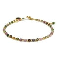 thumbnail image 3 of Women's bracelet 4mm hand-beaded gold chain crystal bracelet holiday gift birthday garnet bracelet, 3 of 32