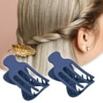 thumbnail image 3 of Unique Bargains 2pcs Plastic Hair Claws Hair Clips Hair Barrettes for Women Matte 3.39''x1.89''x0.91'' Deep Blue, 3 of 7
