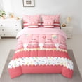 thumbnail image 2 of Castle Fairy Kids Children Teens Cartoon Cupcake Dessert Bedding Comforter Set 7pcs,Kawaii Floral Flowers Queen Bedding Sets Super Cozy,Dreamy Princess Food Queen Sheet Sets,Breathable Home Decor, 2 of 8