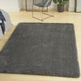 thumbnail image 3 of Nourison Luxurious Shag Grey 4' x 6' Area Rug, Solid, Plush, Bed Room, Living Room, Dining Room, Kitchen, Easy Cleaning, Non Shedding,, 3 of 9