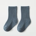 thumbnail image 5 of Children Socks Autumn And Winter Fashionable Solid Color Simple Vertical Pattern Comfortable Warm, 5 of 5