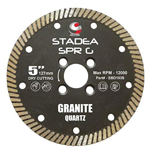Stadea Diamond Saw Blade 5-Inch Continuous Turbo For Grinder Granite Dry Cutting 