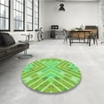 thumbnail image 3 of Ahgly Company Indoor Round Patterned Emerald Green Area Rugs, 6' Round, 3 of 6