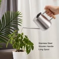 thumbnail image 4 of Regadera de Acero Inoxidable de 900 Ml con Pico Largo de Madera Elegante Regadera de Flores para Jardín Plantas de Interior y Exterior ANGGREK Otros, 4 of 8
